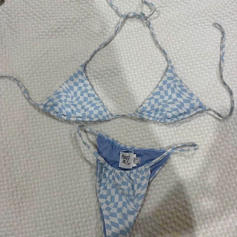 Princess Polly Blue and White Checkered Bikini - Picture 2 of 6